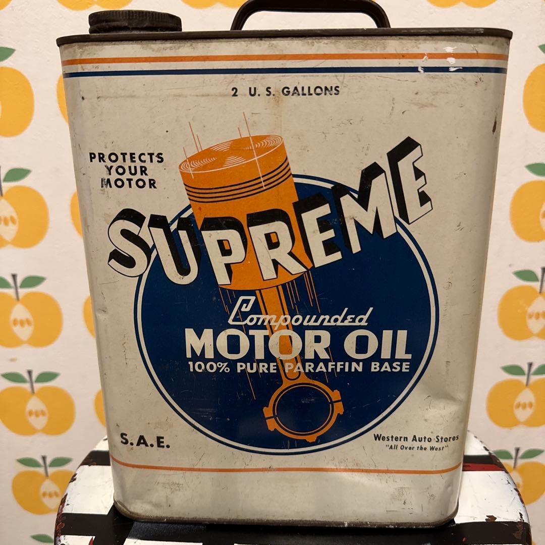 Supreme Motor Oil 2ガロンWestern Auto オイル缶