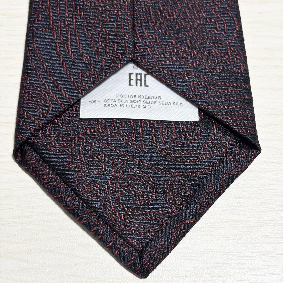 ETRO エトロ ペイズリー柄 ジャガード織り ネイビー ネクタイ 美品