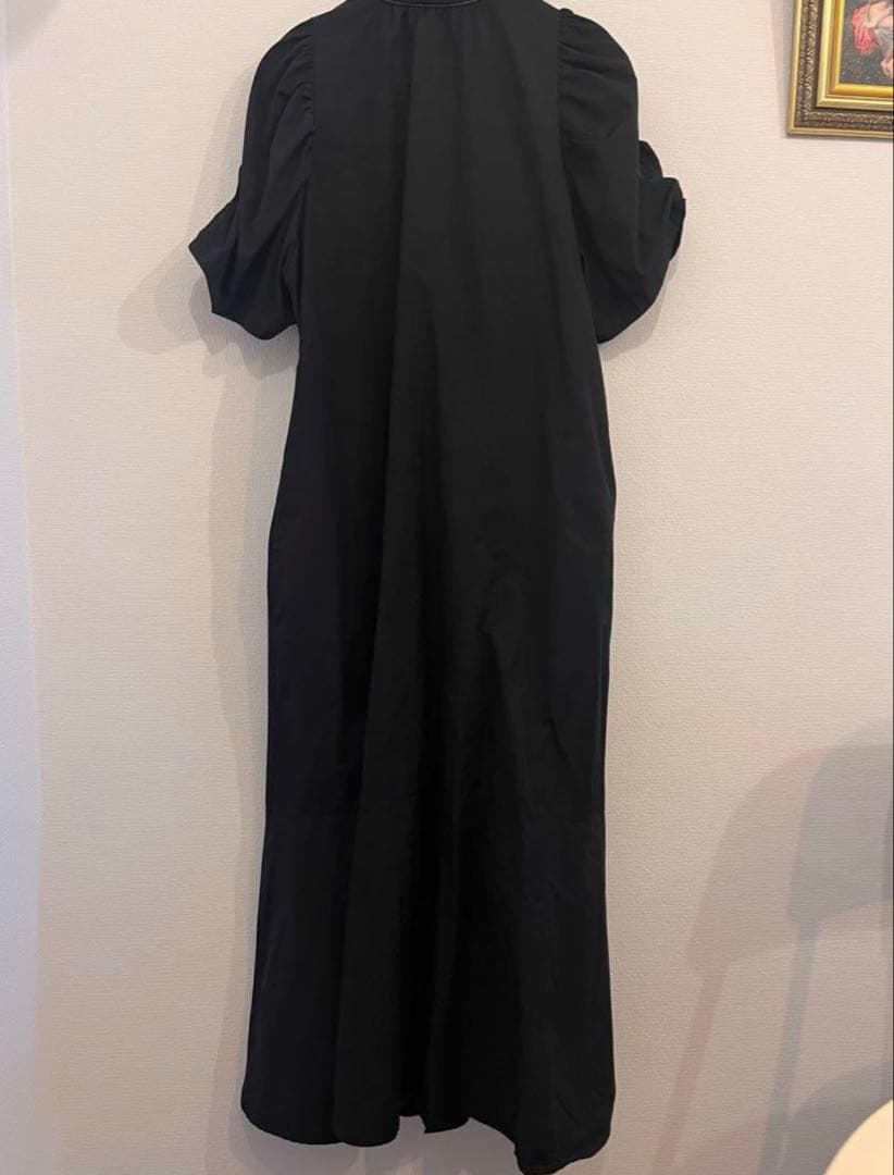 【よこまっくろ】マチャットmachatt ステッチロングドレス ブラック