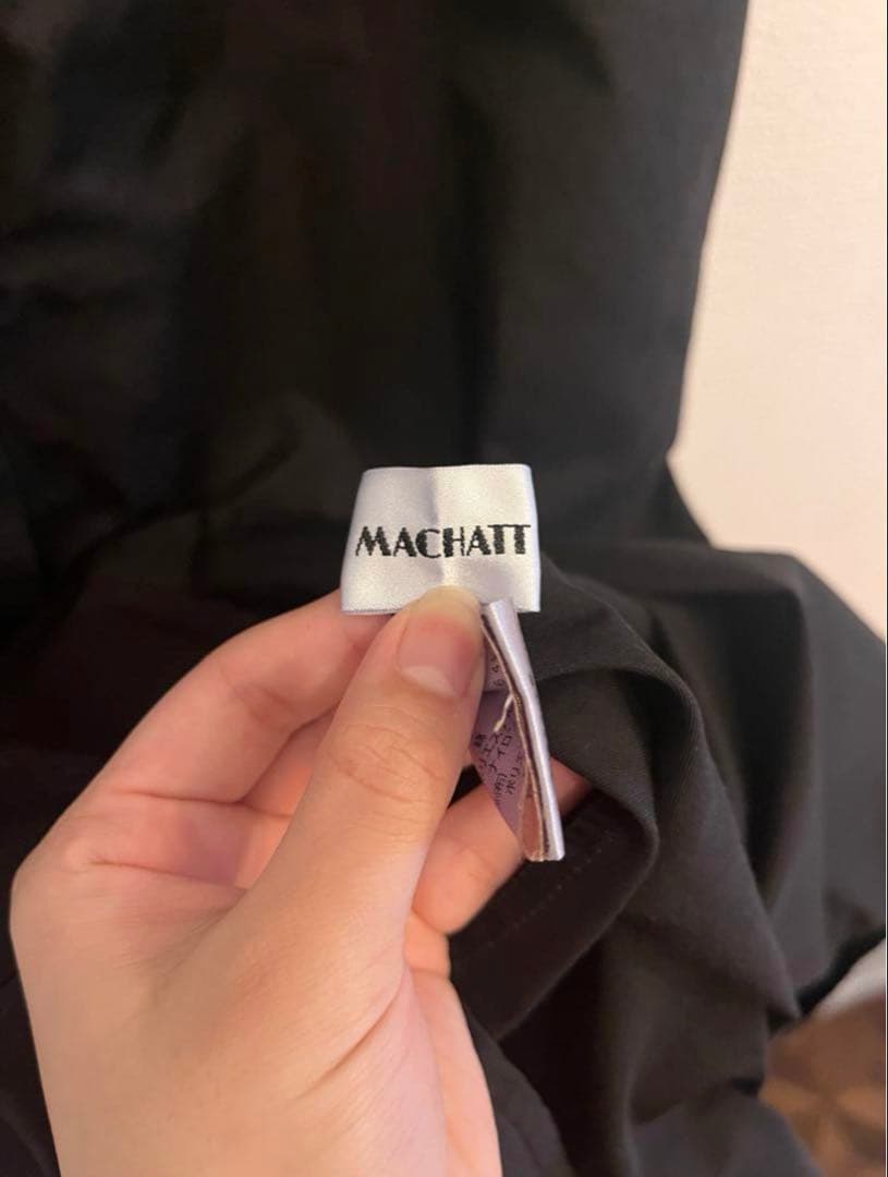 【よこまっくろ】マチャットmachatt ステッチロングドレス ブラック