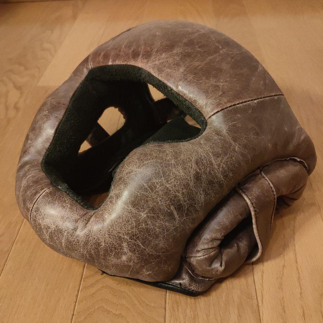 HAYABUSA 隼 本革 レザー ボクシング MMA ヘッドギア ブラウン