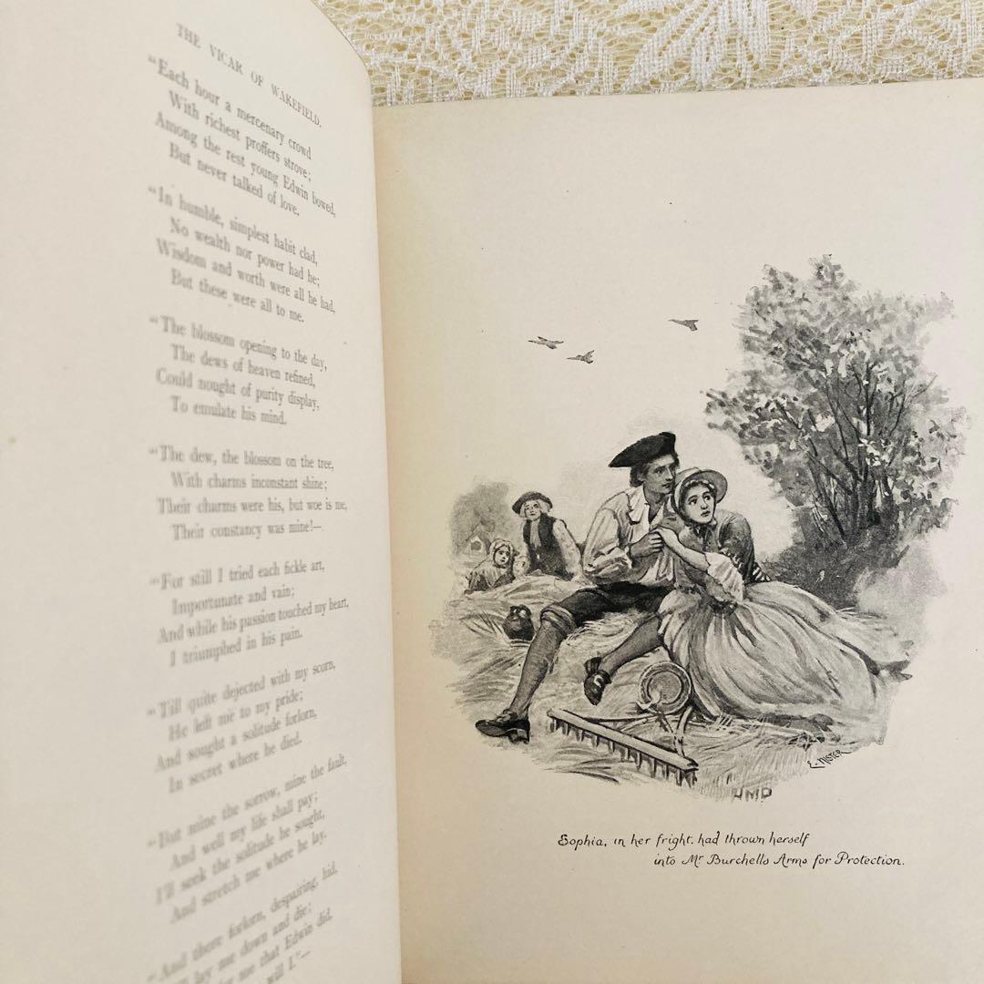 洋書古書　美しいアンティークブック　The Vicar of Wakefield