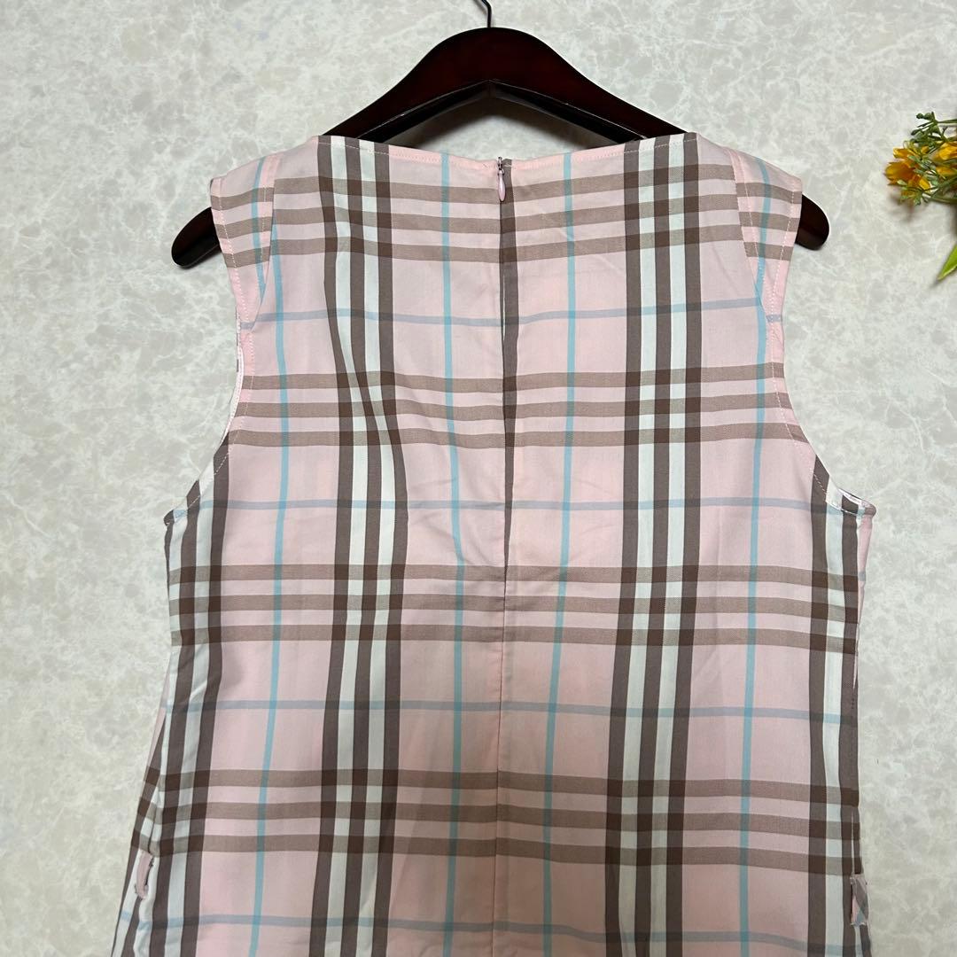 公*o様 新品 バーバリーロンドン ノバチェック ワンピース ノースリーブ ピン