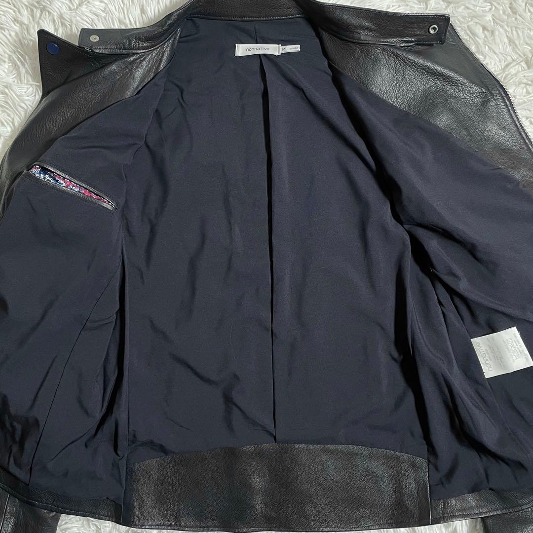 日本製 ノンネイティブ セミダブルライダースジャケット レザージャケット 花柄