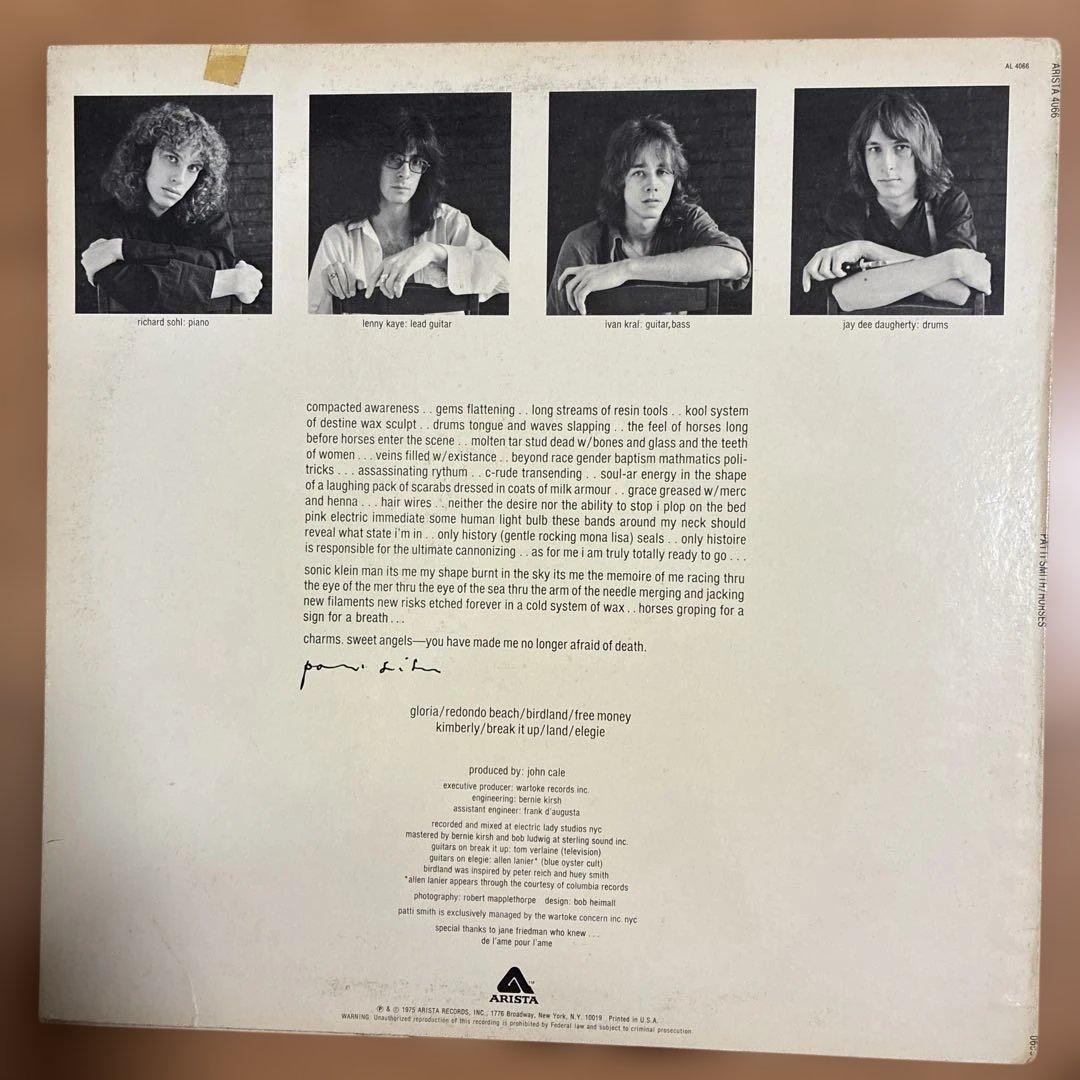 パティスミス 名盤 レコード 雌馬 USオリジナル盤
