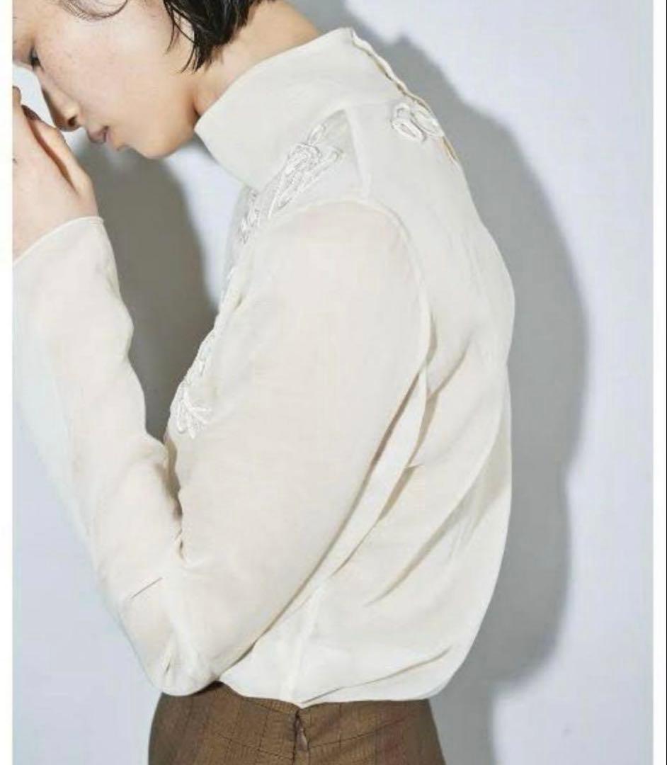 トップス todayful Sheer Embroidery Blouse