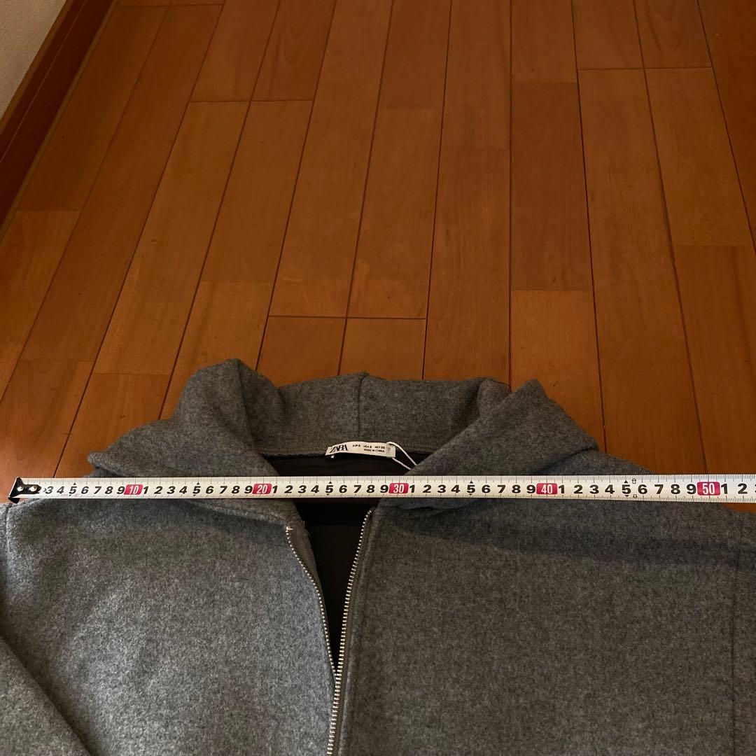 【新品タグ付き】ZARA グレーソフト スクーバファブリックエフェクト パーカー