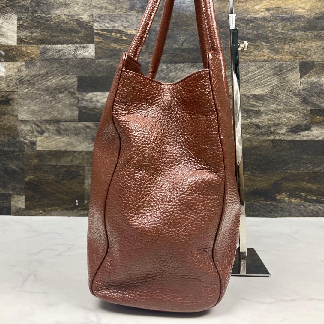 美品 アニエスベー トートバッグ A4 肩掛け 牛革 ビジネス メンズ ブラウン