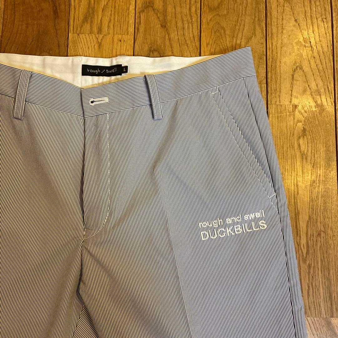 rough:swell クロップドパンツ L ストライプ