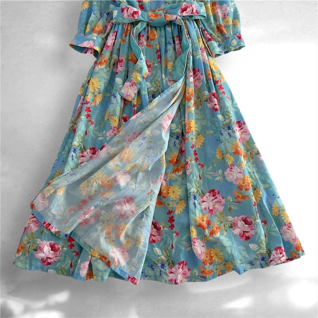 4【美品】And Couture×THE HANY フラワーカシュクールワンピ