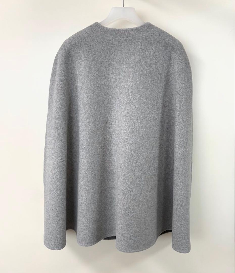 極美品 UNITED ARROWS バイカラー リバー ケープ 36 グレー