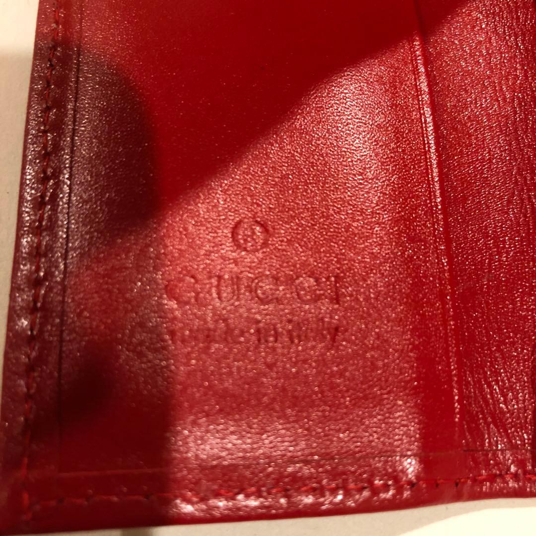 GUCCI GGパターン キーケース グレー/レッド