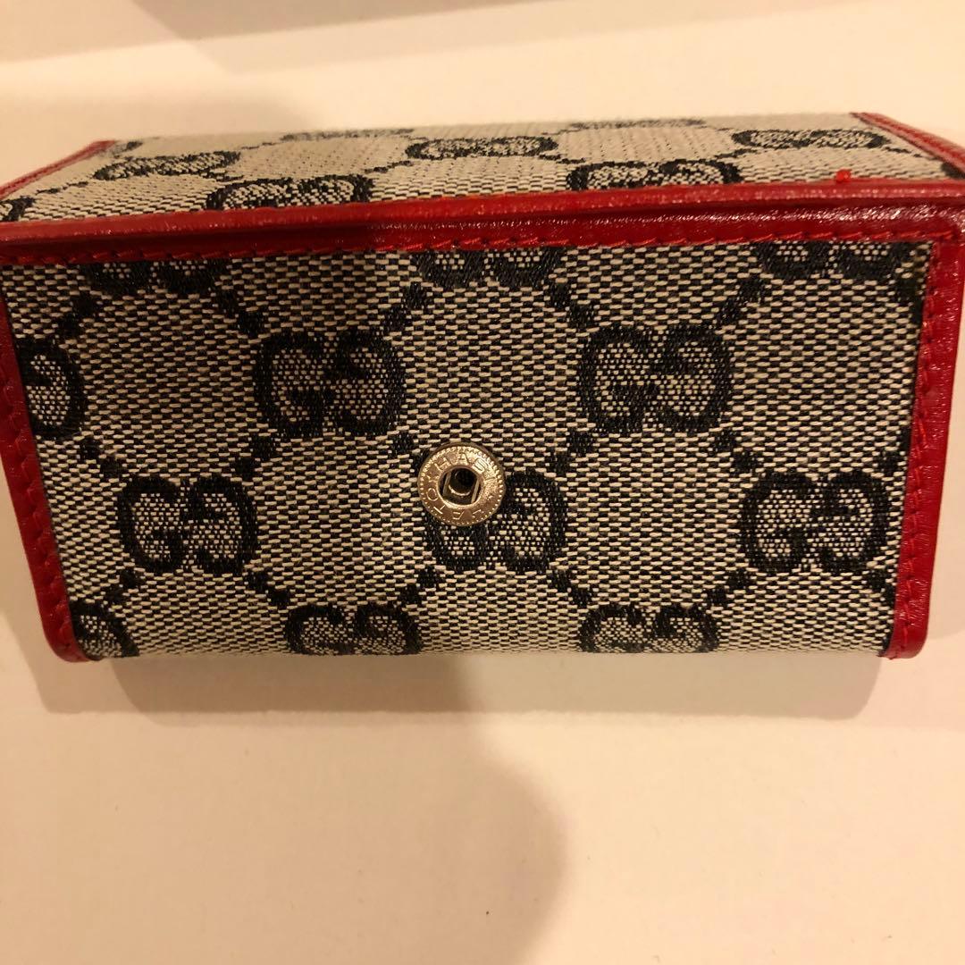 GUCCI GGパターン キーケース グレー/レッド