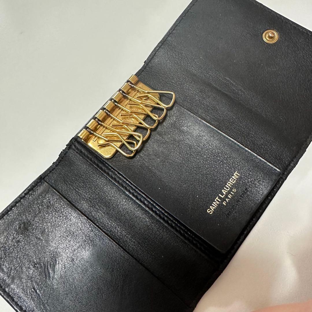 ま*う様 SAINT LAURENT ブラック レザー キーケース