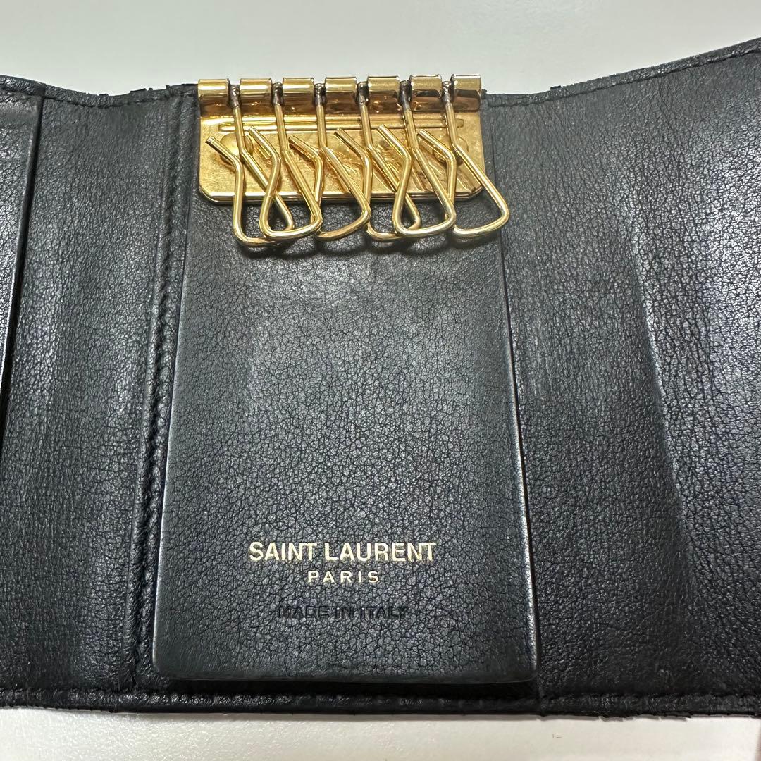 ま*う様 SAINT LAURENT ブラック レザー キーケース