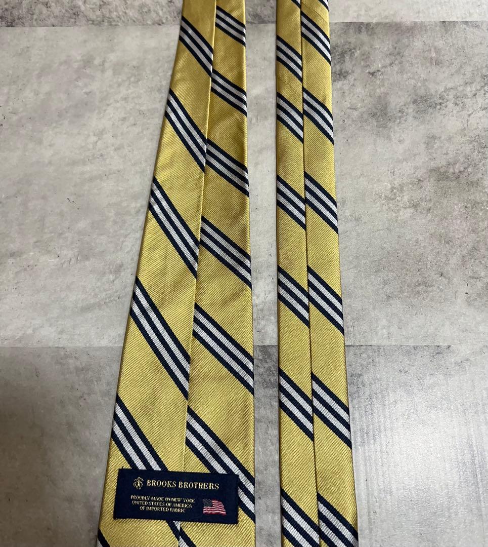 極美品 Brooks Brothers ネクタイ USA製 レジメンタル 光沢