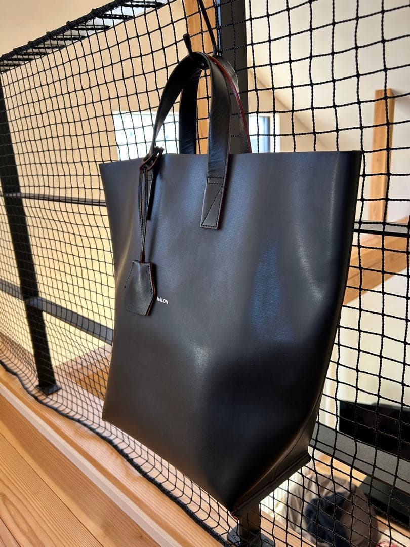 HALON 黒 レザートートバッグ