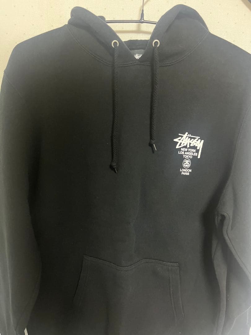 『わたあめ』Stüssy ブラック パーカーMサイズ