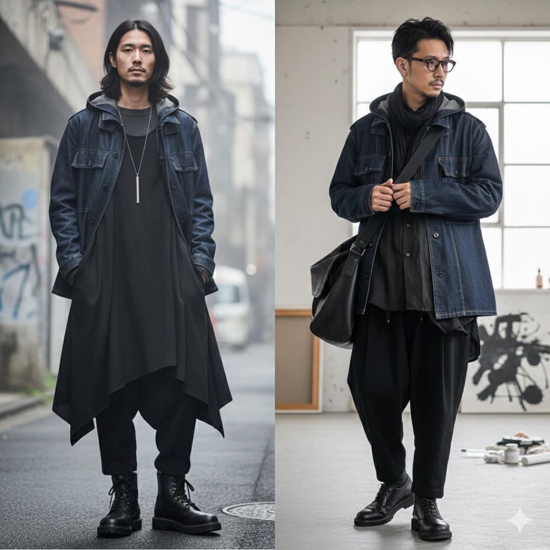 ジャケット・アウター Y's for men 2Way Hooded coat denim L