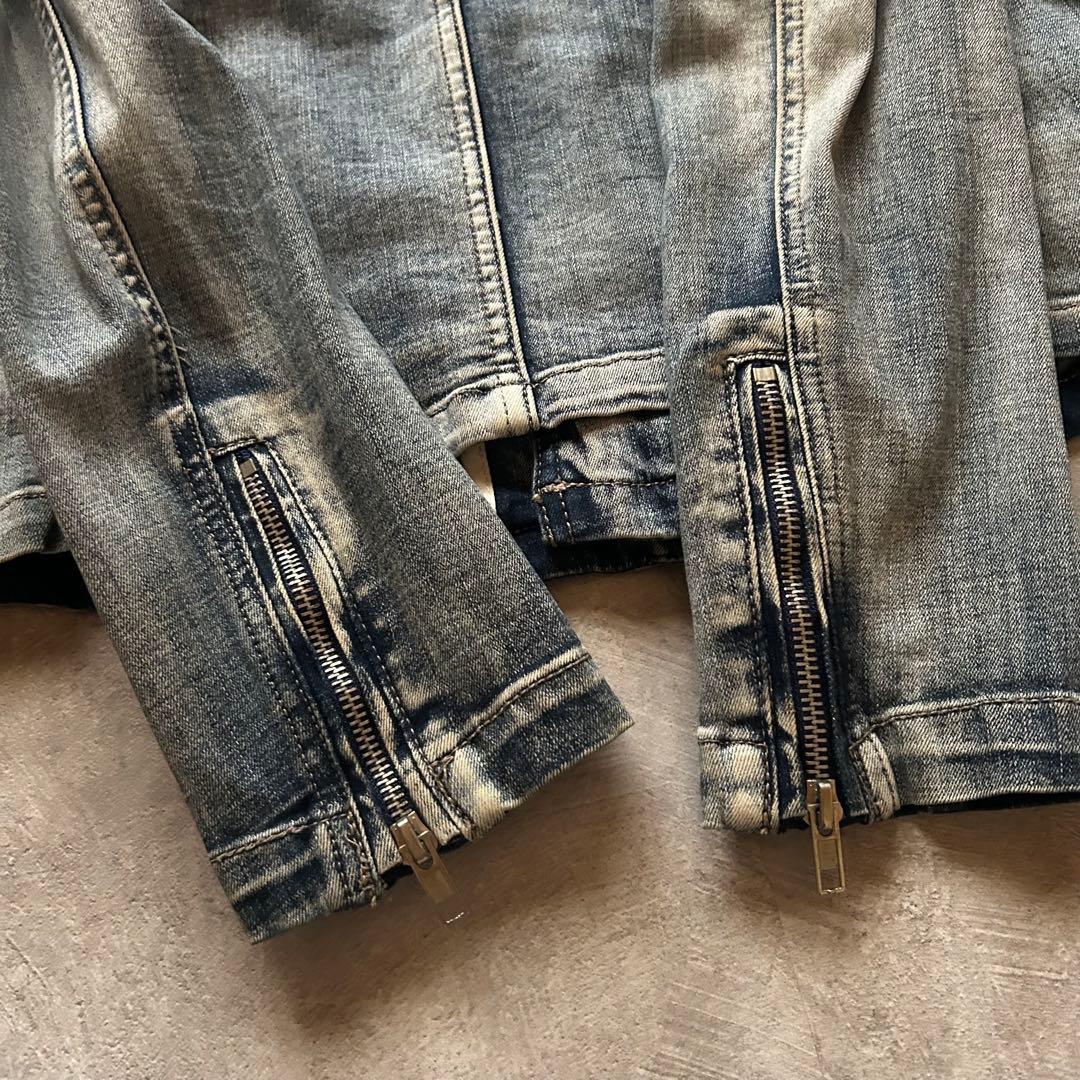 ジャケット・アウター archive grunge denim riders jacket y2k