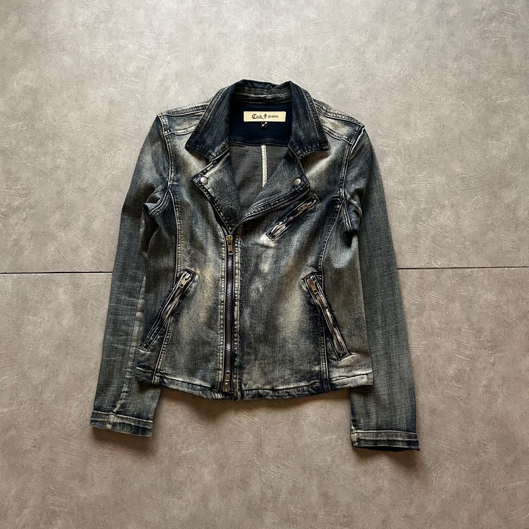 ジャケット・アウター archive grunge denim riders jacket y2k