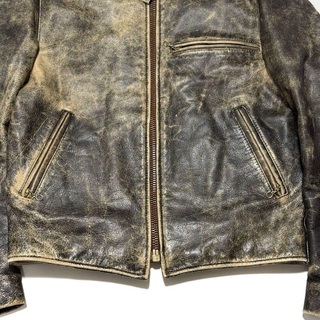 RYAN LEATHERWEAR 本革 牛革レザー ジャケット ヴィンテージ加工
