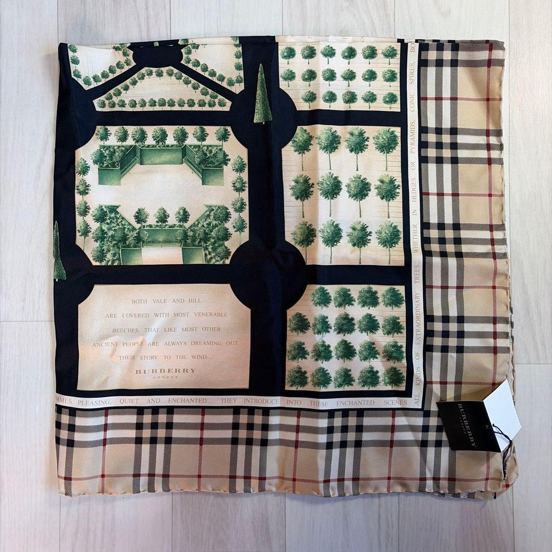 新品 BURBERRY LONDON 大判 シルクスカーフ