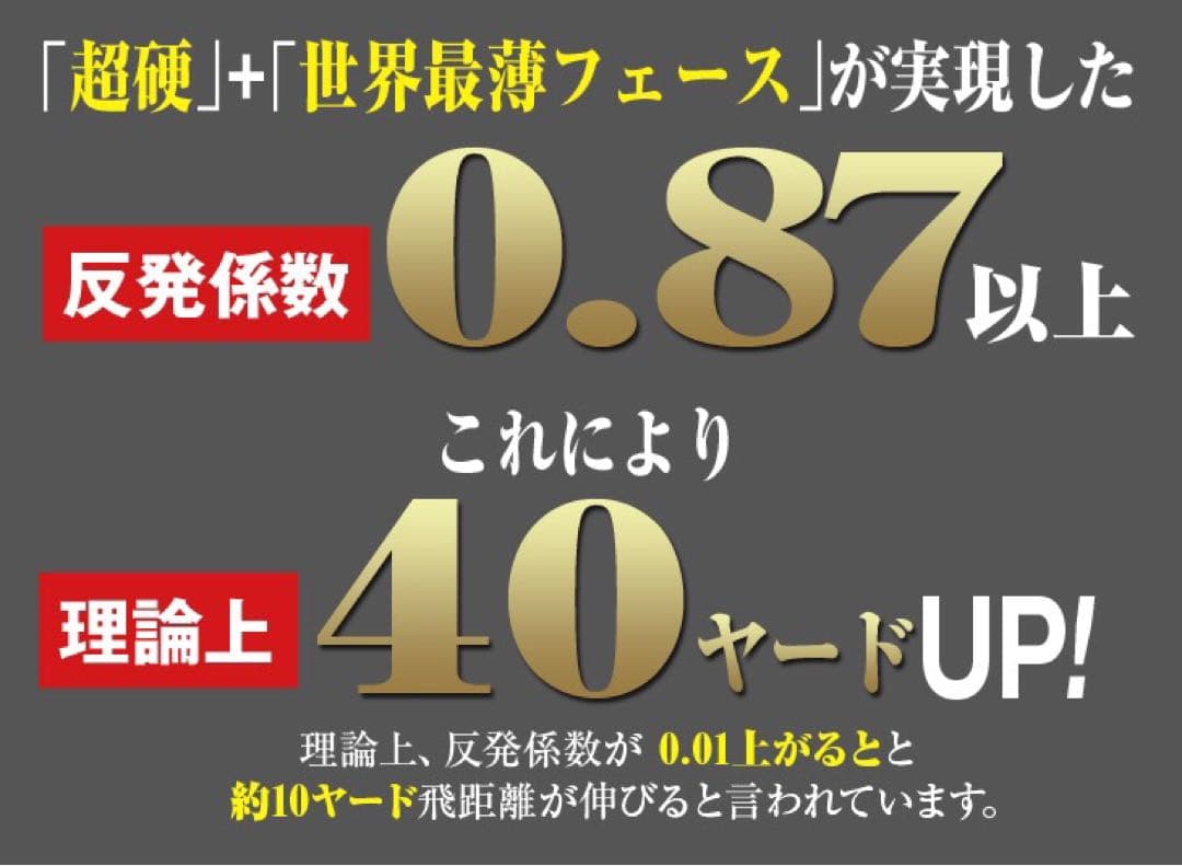 世界最薄超高反発40yUP! マキシマックス ブラックプレミア ドラコンアッタス