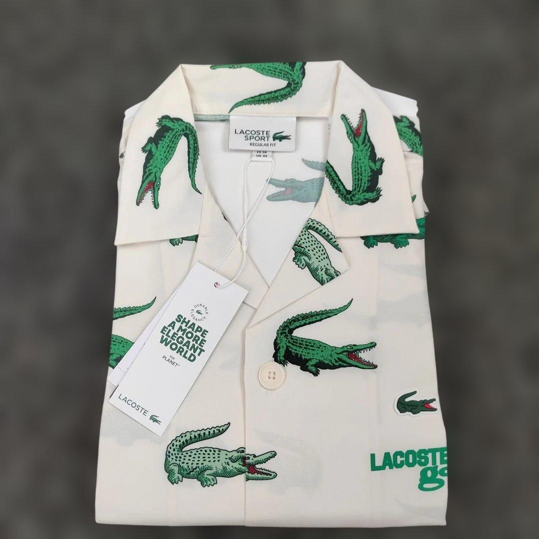 新品 ラコステ LACOSTE ストレッチゴルフオープンネックシャツ 半袖 XS