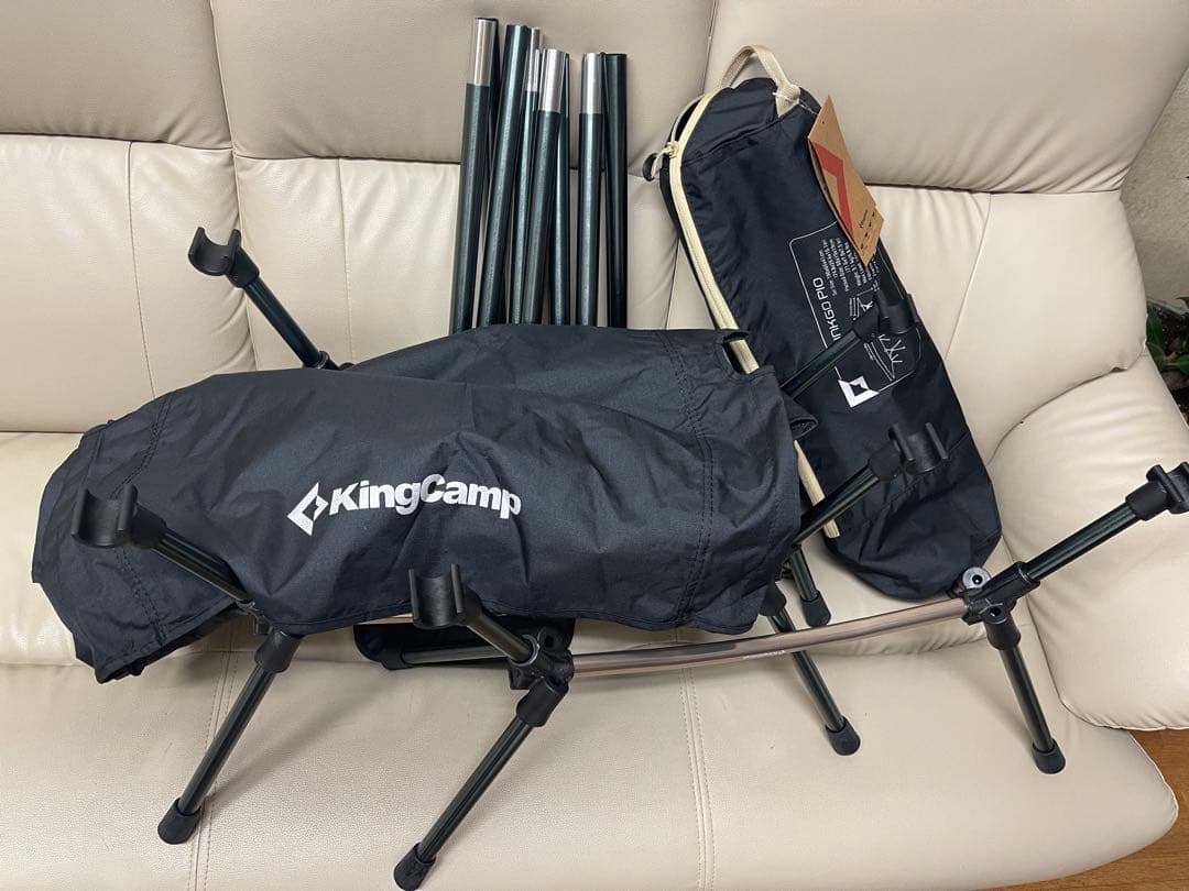 KingCamp コット ブラック 収納バッグ付き