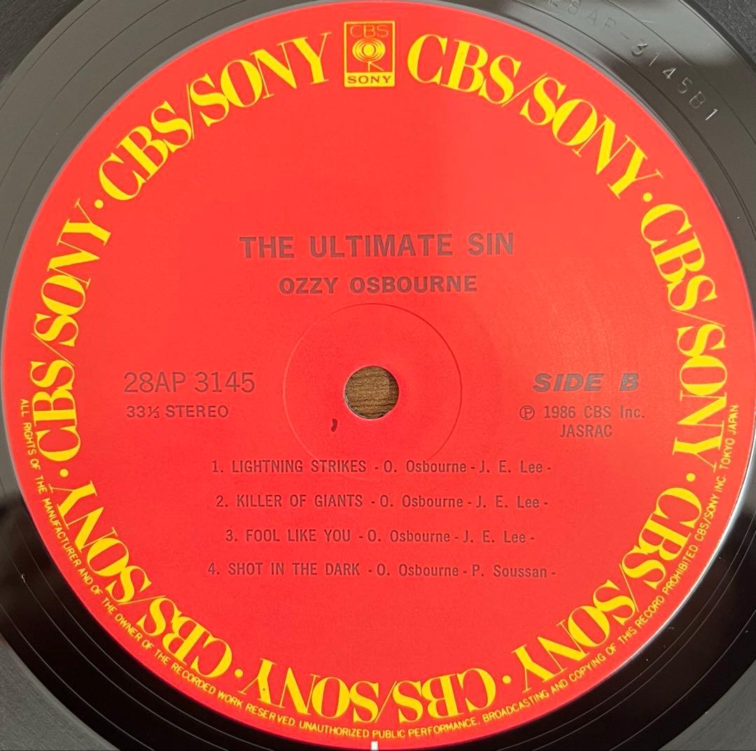 【LP/帯付】Ozzy Osbourne / The Ultimate Sin
