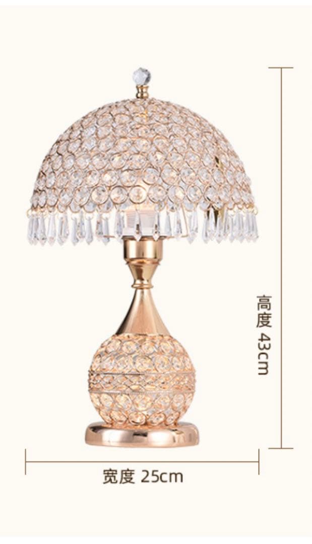 リモコン とLED電球付きクリスタルテーブルランプ ヨーロピアンランプ