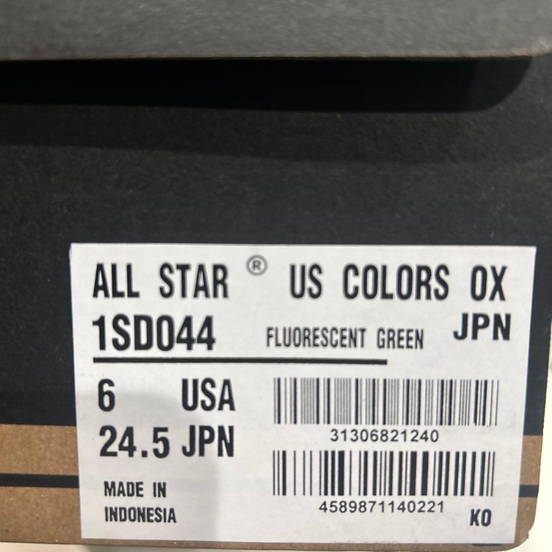 ALL STAR US COLORS OX 蛍光グリーン 6 USA