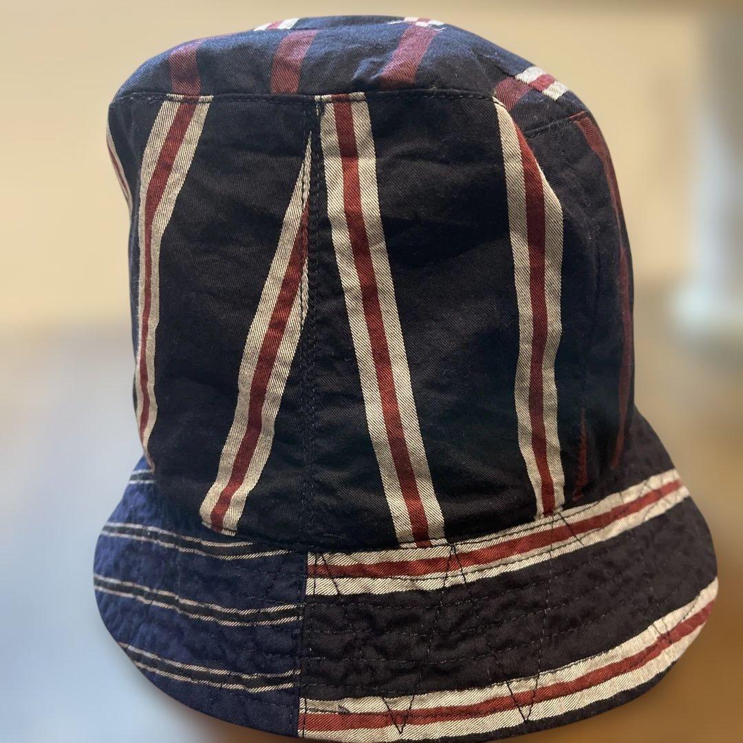 ENGINEERED GARMENTS バケットハット M ネイビー/ストライプ