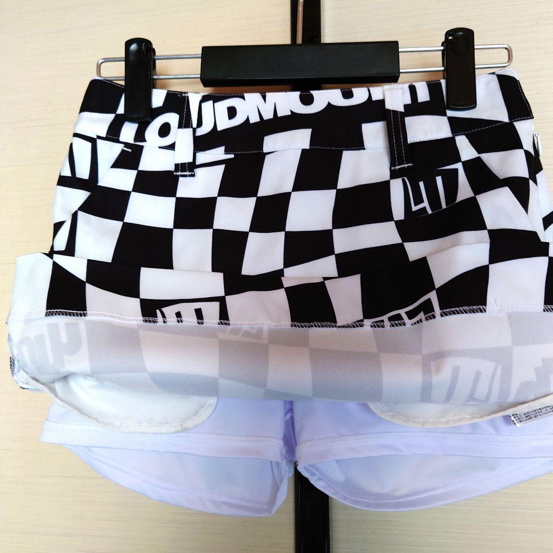 【ラウドマウス】ゴルフ スカート ペチパンツ一体 白黒 春夏 S 極美品