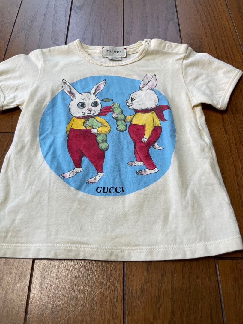 【美品】GUCCIうさぎ アニマル 半袖 Tシャツ 18m〜24m