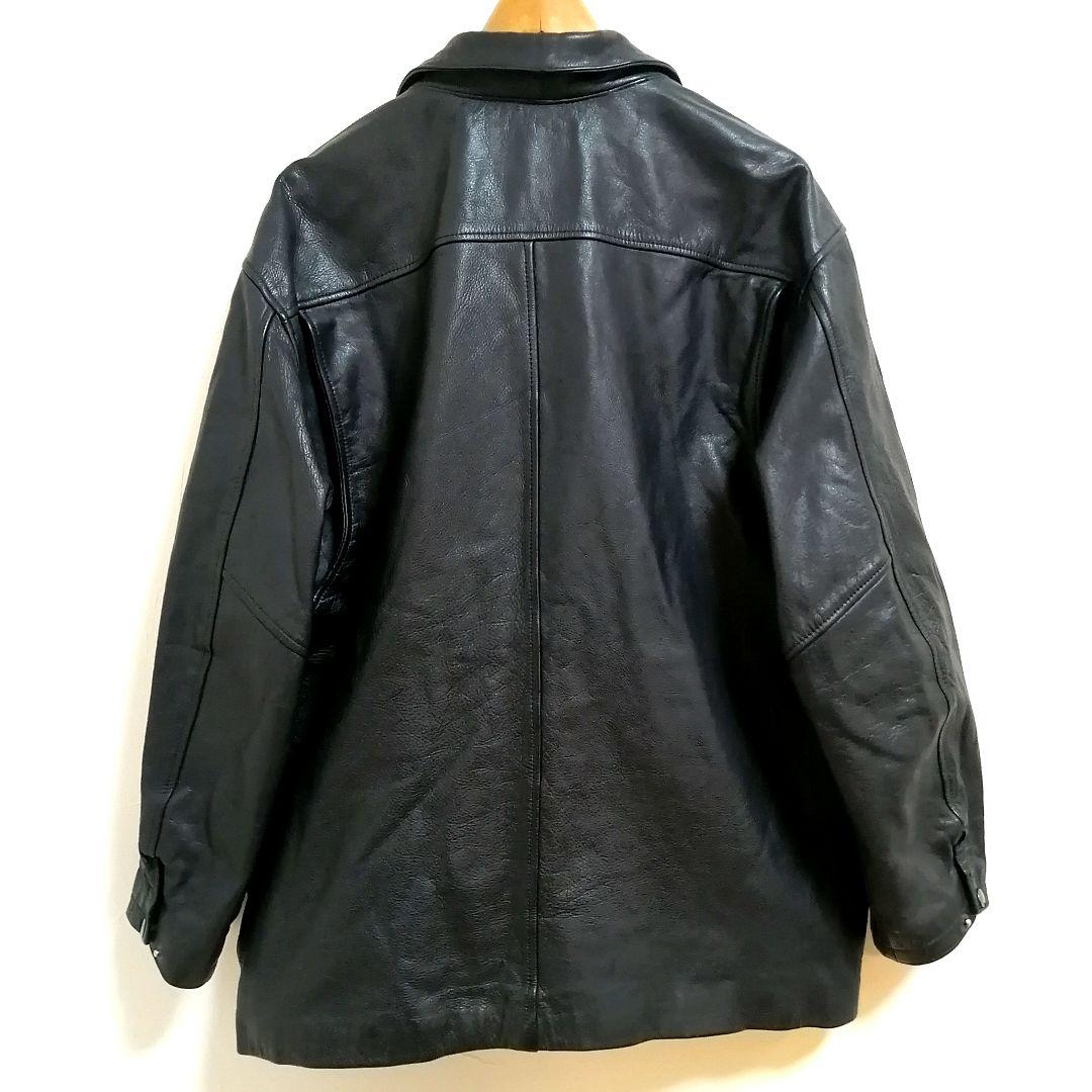 80s カウレザージャケット　カーコート　シボ革　ハンティング　ロカビリー