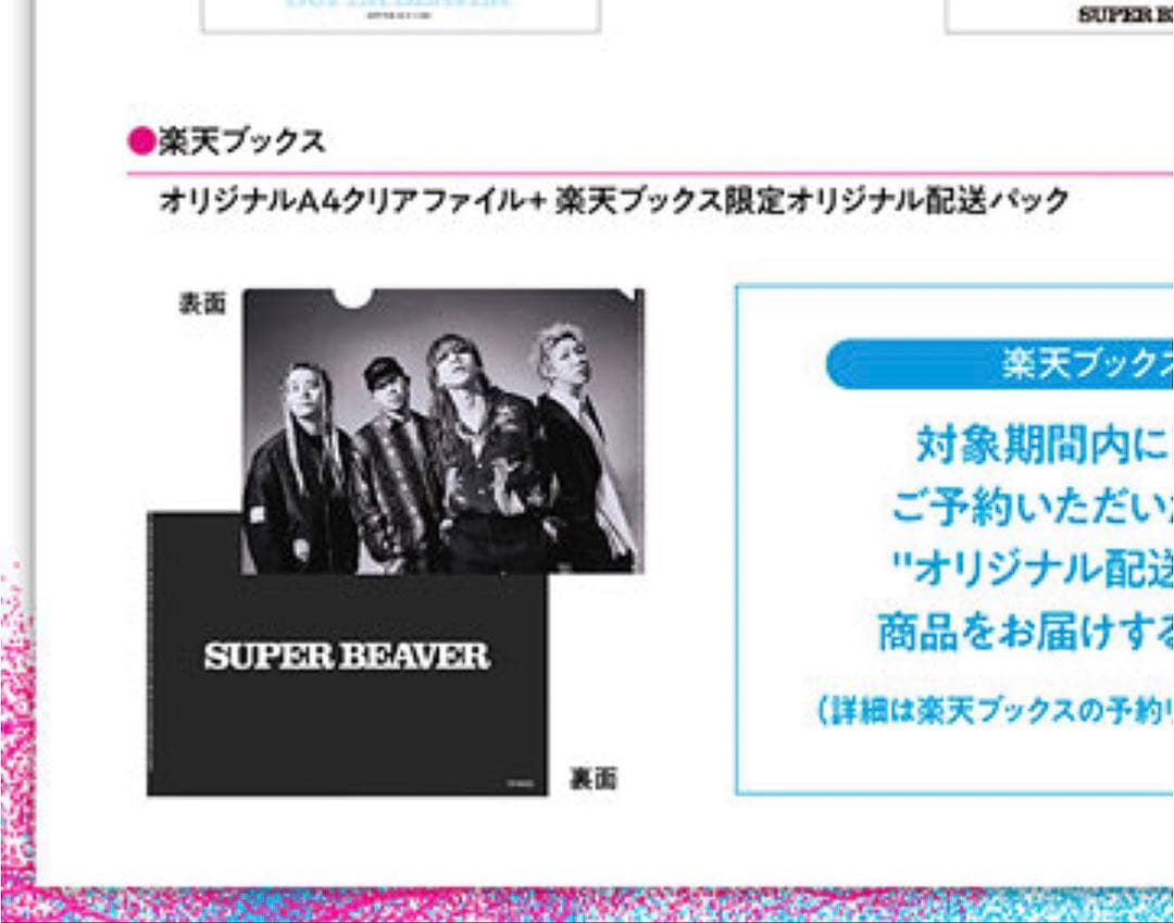 「音楽」SUPER BEAVER 初回特典A4クリアファイル&A4配送パック付き