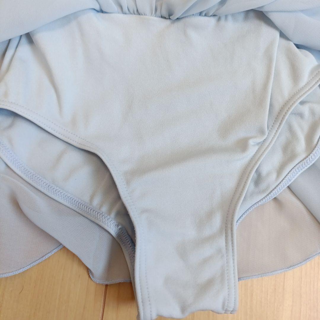 美品【Chacott】スカート付レオタード 130 ヒヤシンス(水色系)