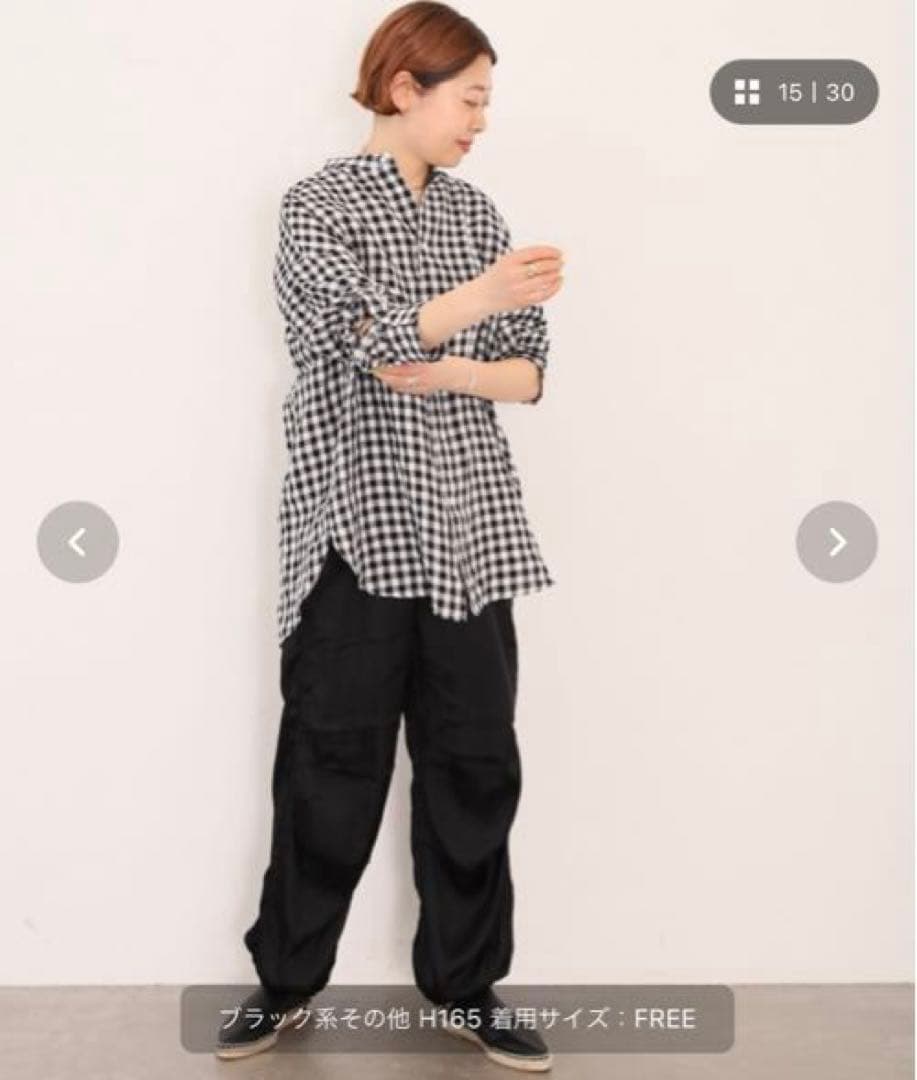JOURNAL STANDARD LUXE リネンギンガム スタンドカラーシャツ