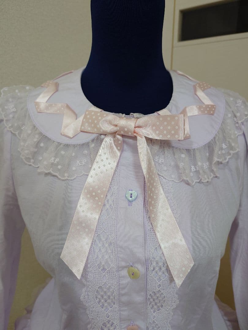 くるくるリボンブラウス Angelic Pretty ラベンダー
