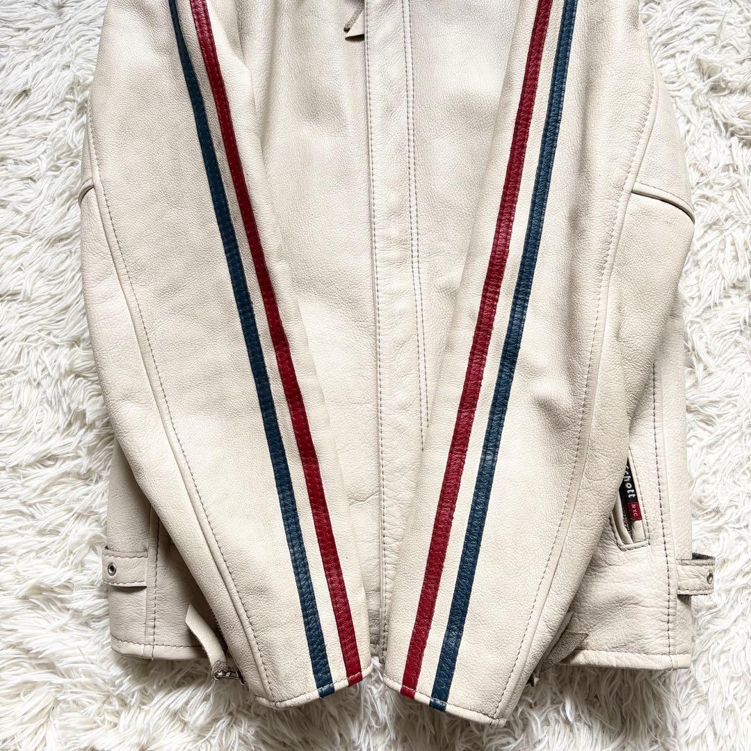 XL 良品　クラシックレーサー　Schott　シングルライダース　牛革　ホワイト