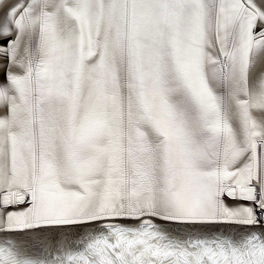 XL 良品　クラシックレーサー　Schott　シングルライダース　牛革　ホワイト