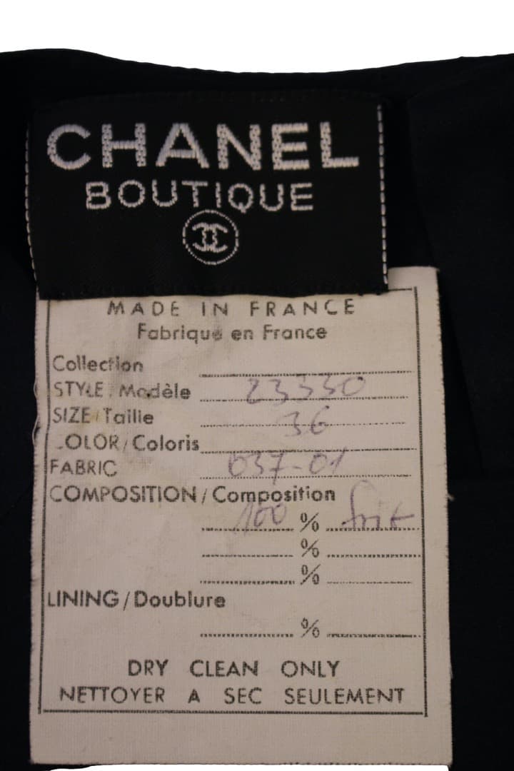 CHANEL 　BOUTIQUE シャネル　シルクワンピース　ネイビー 36