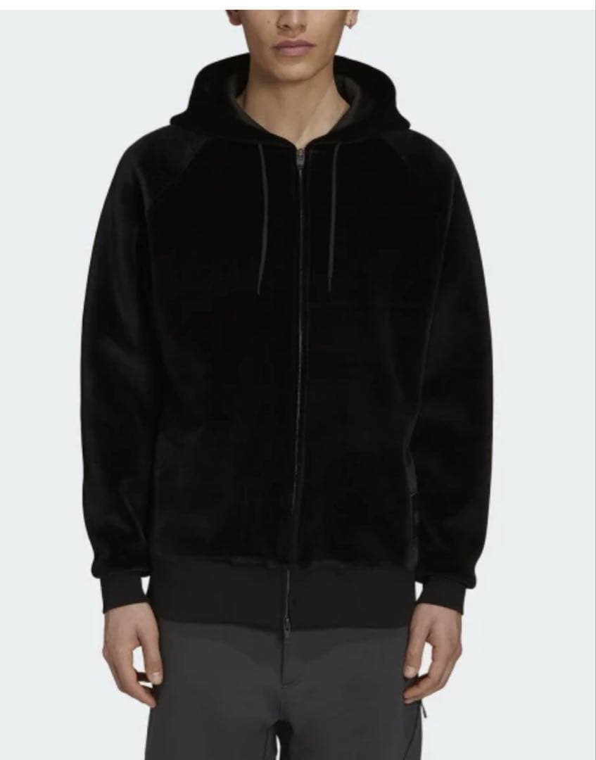 【Y-3】新品U SQUARE VELVET HOODIEベルベットフーディL