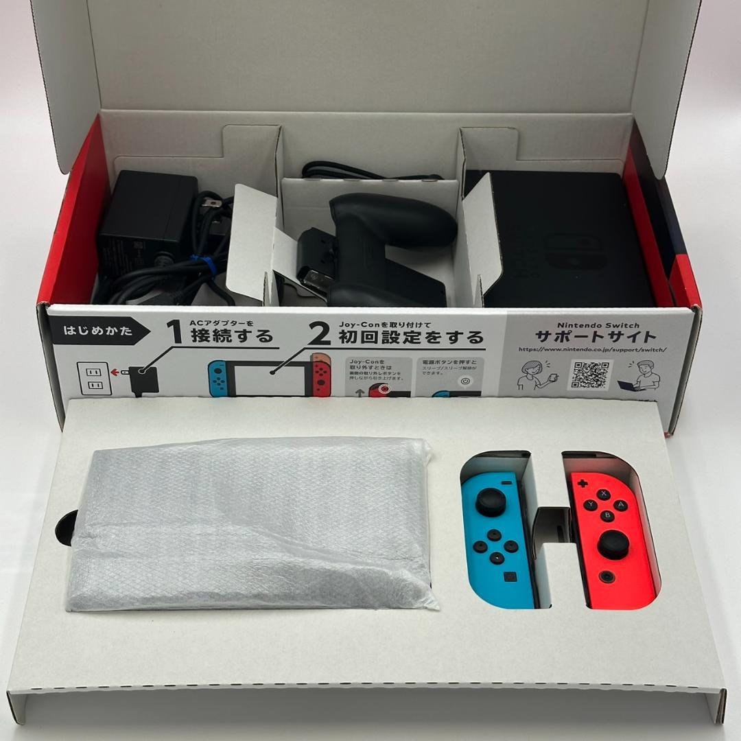 動作品 強化版 Nintendo Switch 本体 ネオンレッドブルー