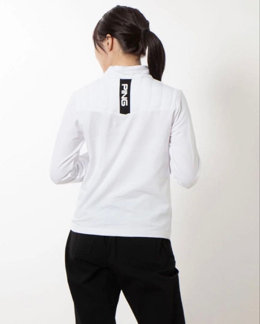 L ☆新品☆ PING エアーフレイクハイネックシャツ レディース　ホワイト