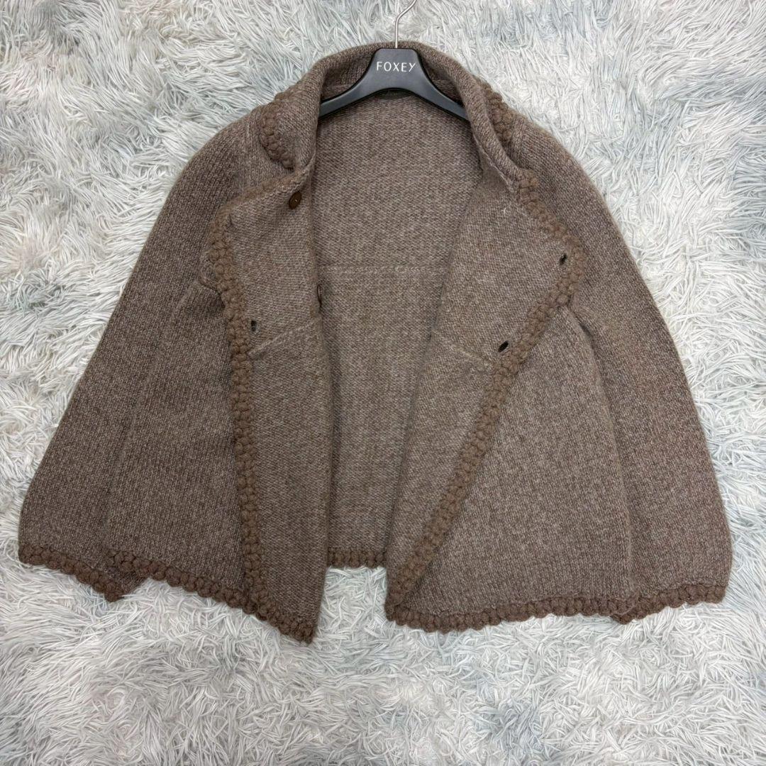 美品✨【アデュートリテス】ブラウン ケープコート モヘヤ混 アウター かわいい