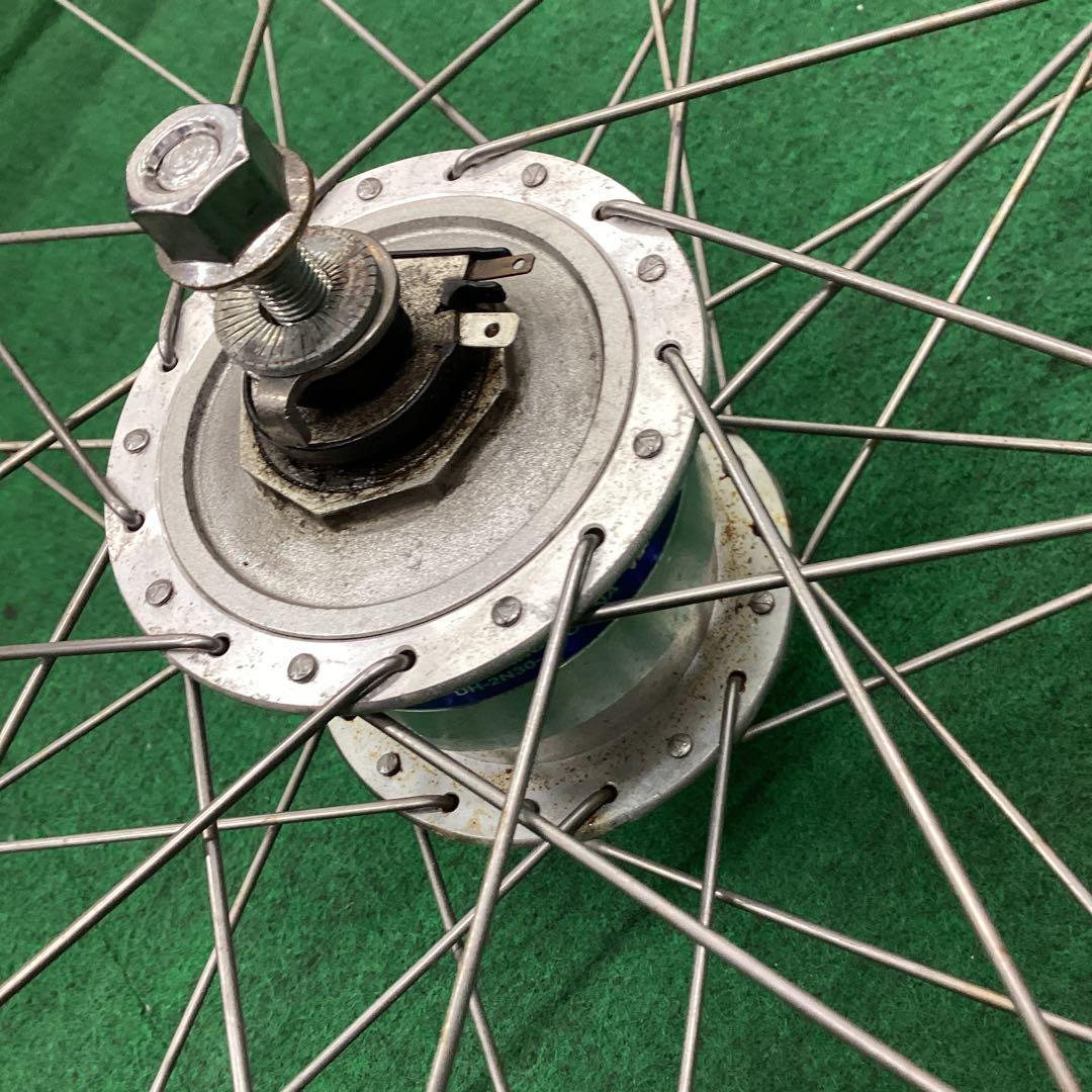 前輪 ステンレス リム 26×1-3/8 タイヤ付 J2 フロント ハブダイナモ