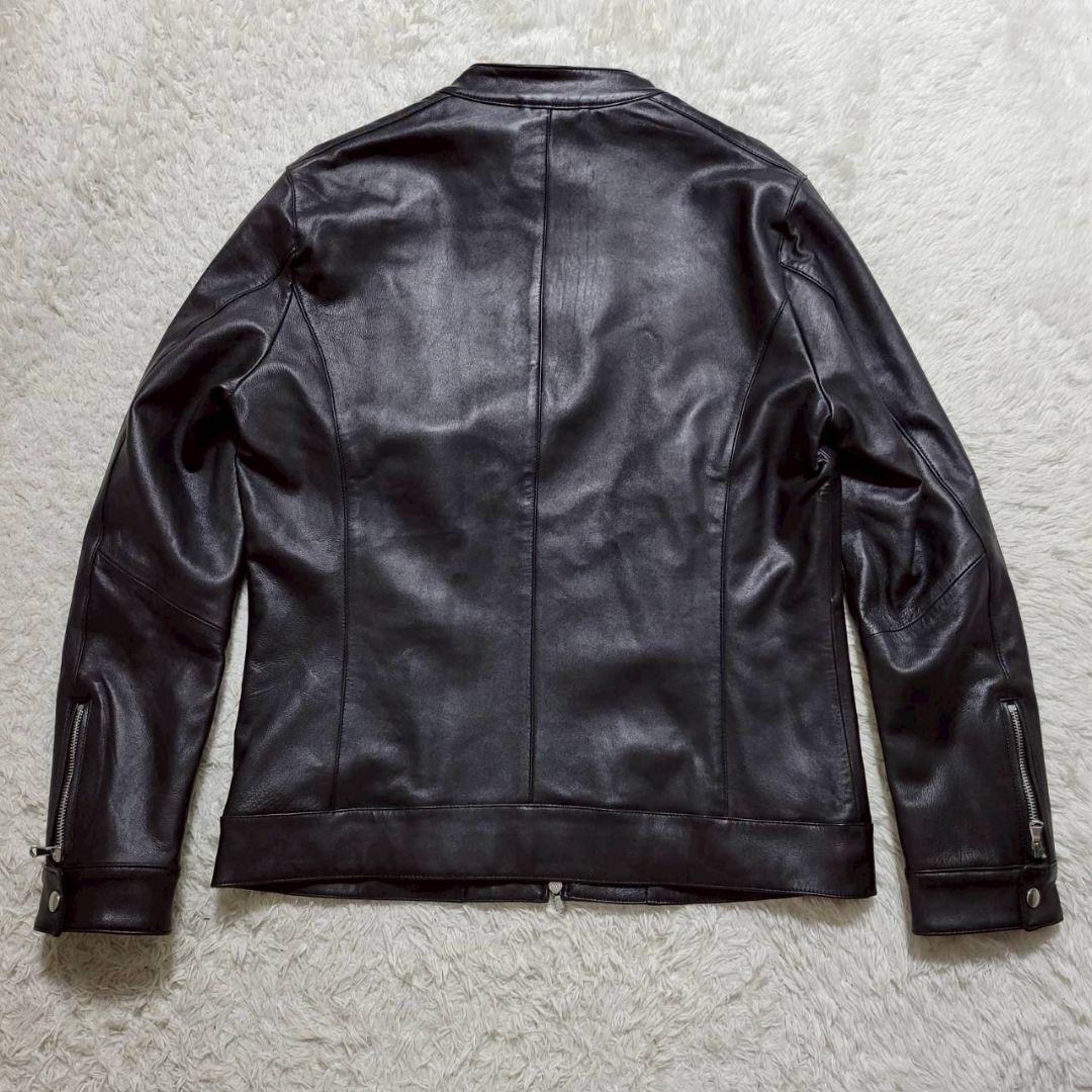 新品タグ付き✨ ナノユニバース 羊革 シングルライダース ジャケット 黒 XL